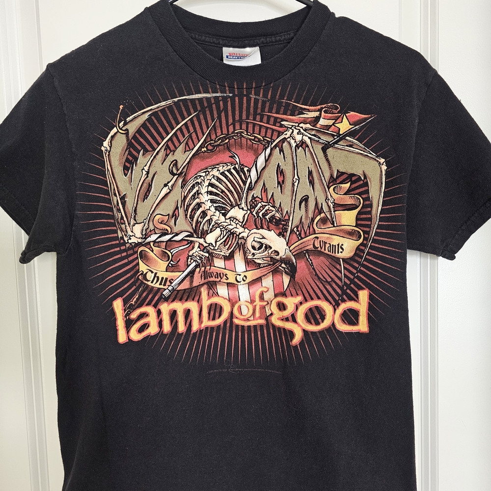 Lamb Of God Black Graphic Band Tee w/Red & Orange Design Sz Sm